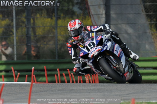 2009-09-26 Imola 1640 Variante alta - Superbike - Qualifyng Practice - Ben Spies - Yamaha YZF R1